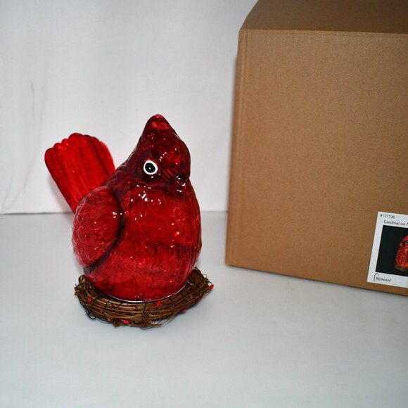 Roman Lighted Swirl Cardinal Figurine #137130 NWT - Picture 3 of 7